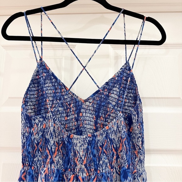 DV by Dolce Vita Cally Maxi Dress Blue Multi Tapestry Print Boho sz Small - Picture 8 of 12